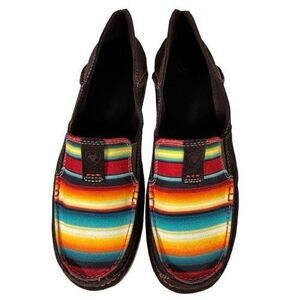 Ariat Women's 11 Cruiser Chocolate Fudge Brown Red Serape Shoe Loafer 10021153